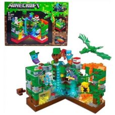 Minecraft block constructor based on Lego with backlight "Green Fortress" 355 parts